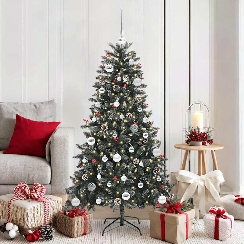 Afbeelding laden in galerijviewer, Vidaxl kunstkerstboom met 150 led groen 150 cm pvc en plastic en staal
