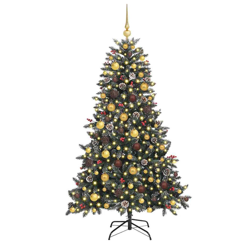 Afbeelding laden in galerijviewer, Vidaxl kunstkerstboom met 300 led groen 180 cm pvc en plastic en staal
