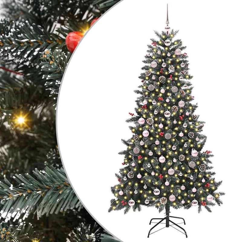 Afbeelding laden in galerijviewer, Vidaxl kunstkerstboom met 300 led groen 180 cm pvc en plastic en staal
