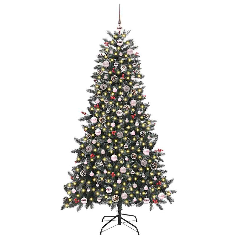 Afbeelding laden in galerijviewer, Vidaxl kunstkerstboom met 300 led groen 180 cm pvc en plastic en staal
