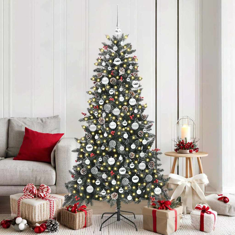 Afbeelding laden in galerijviewer, Vidaxl kunstkerstboom met 300 led groen 180 cm pvc en plastic en staal
