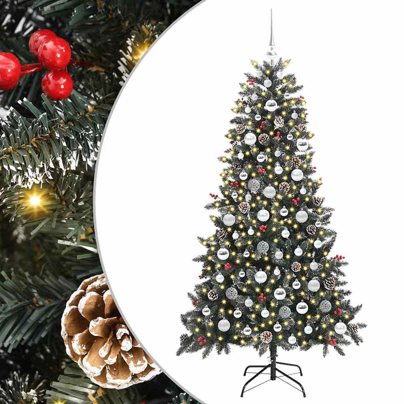 Afbeelding laden in galerijviewer, Vidaxl kunstkerstboom met 300 led groen 180 cm pvc en plastic en staal
