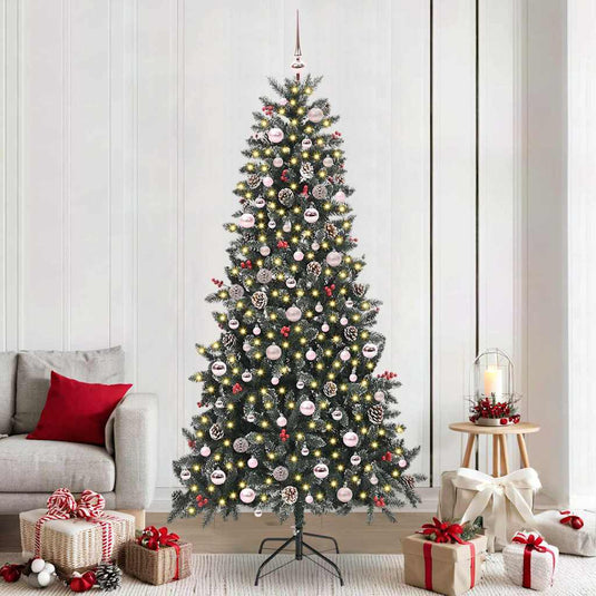 Vidaxl kunstkerstboom met 300 led groen 240 cm pvc en plastic en staal