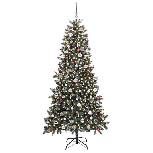 Vidaxl kunstkerstboom met 300 led groen 240 cm pvc en plastic en staal