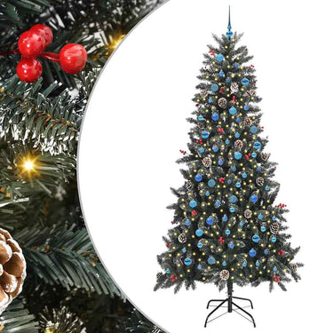 Vidaxl kunstkerstboom met 300 led groen 240 cm pvc en plastic en staal