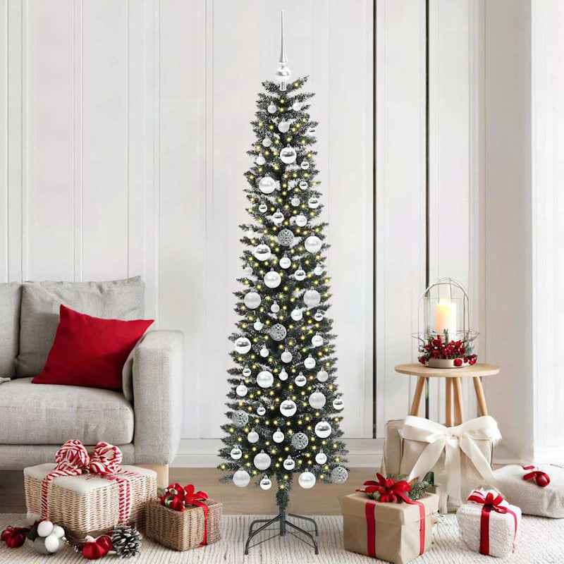 Afbeelding laden in galerijviewer, Vidaxl kunstkerstboom met 300 led groen 180 cm pvc en plastic en staal
