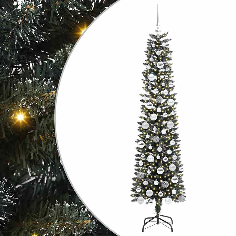 Afbeelding laden in galerijviewer, Vidaxl kunstkerstboom met 300 led groen 180 cm pvc en plastic en staal
