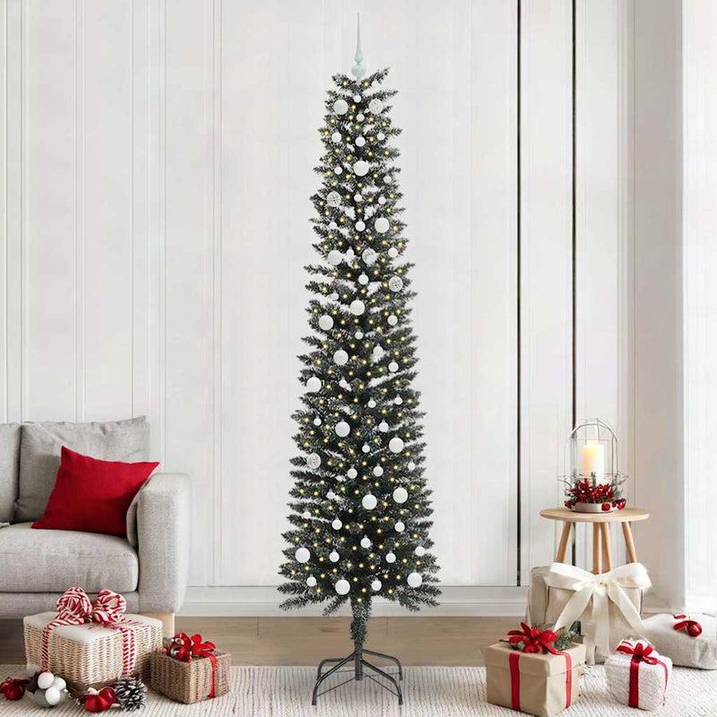 Afbeelding laden in galerijviewer, Vidaxl kunstkerstboom met 300 led groen 240 cm pvc en plastic en staal
