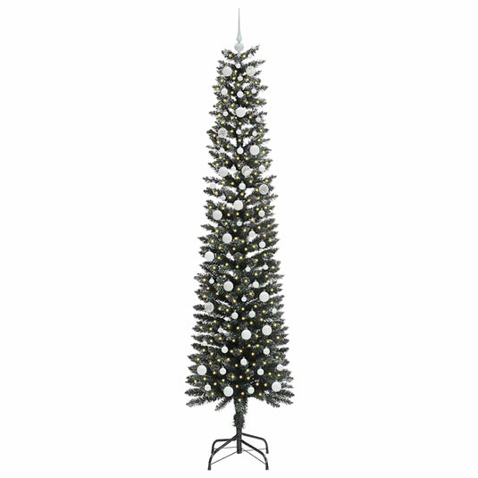 Vidaxl kunstkerstboom met 300 led groen 240 cm pvc en plastic en staal