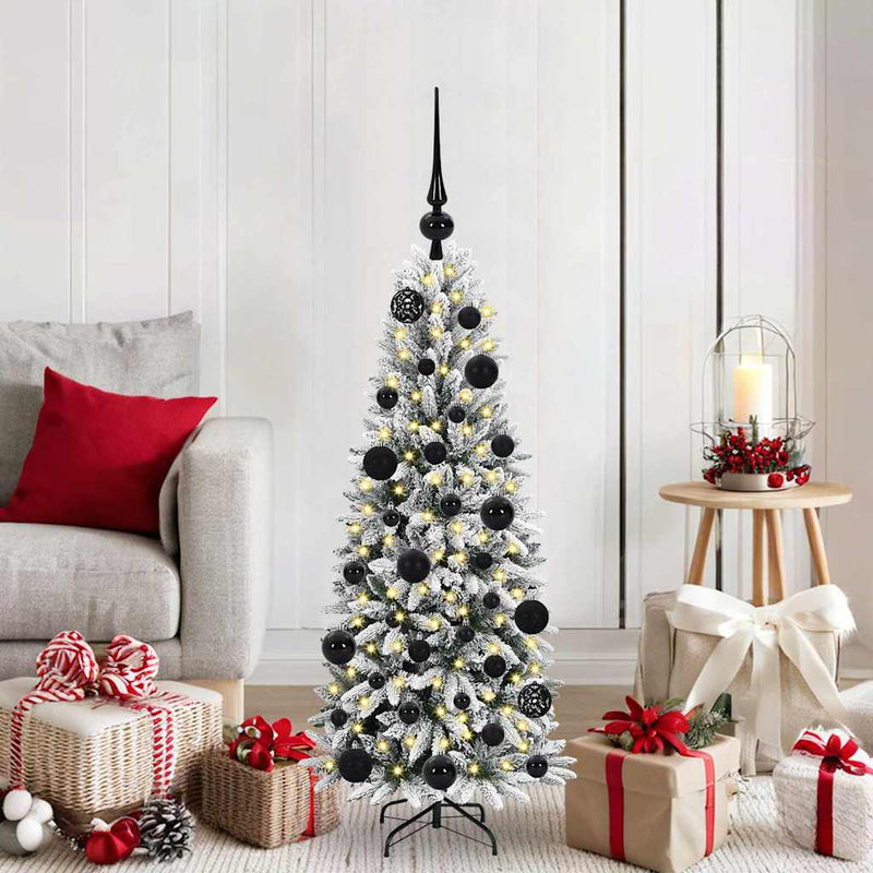 Afbeelding laden in galerijviewer, Vidaxl kunstkerstboom met kerstbal 120 cm 150 led's warmwit pe en pvc
