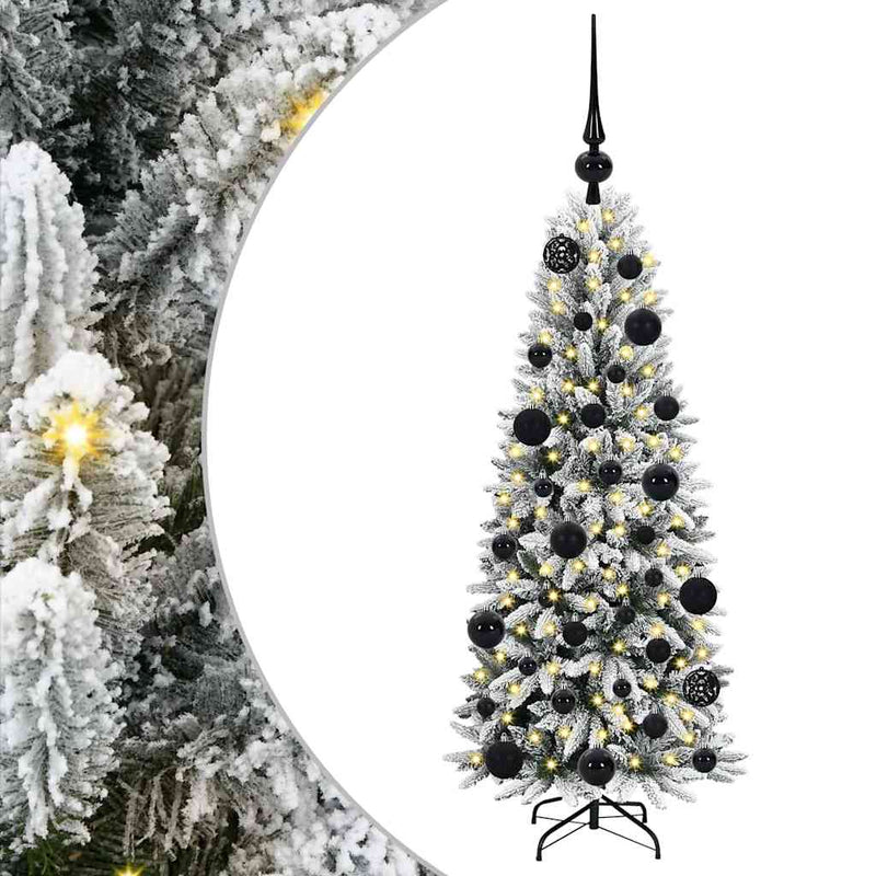 Afbeelding laden in galerijviewer, Vidaxl kunstkerstboom met kerstbal 120 cm 150 led's warmwit pe en pvc
