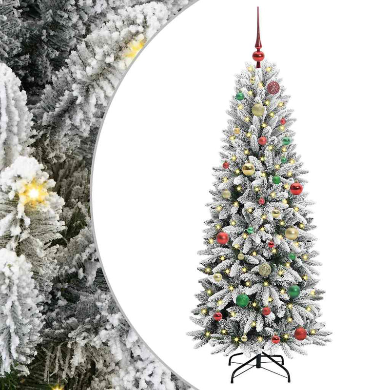 Afbeelding laden in galerijviewer, Vidaxl kunstkerstboom wit 150 cm pvc en plastic en staal en pe
