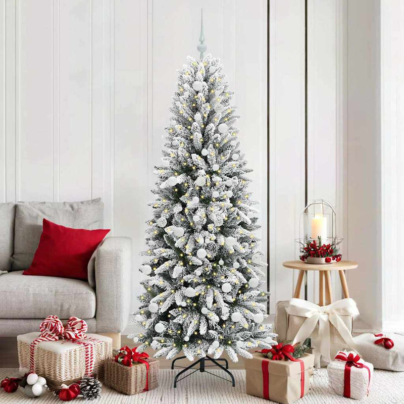 Afbeelding laden in galerijviewer, Vidaxl kunstkerstboom wit 180 cm pvc en plastic en staal en pe
