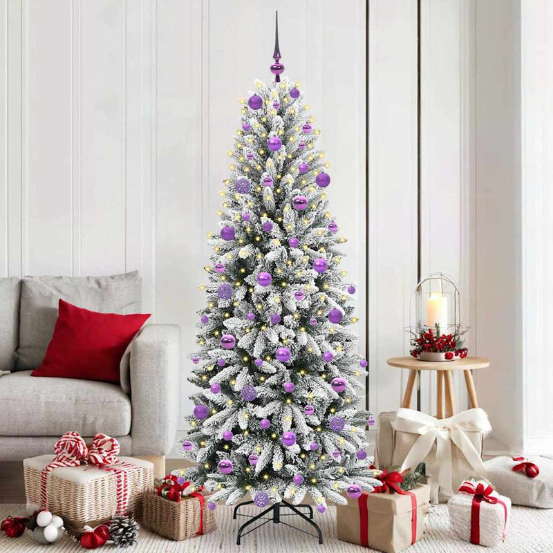 Afbeelding laden in galerijviewer, Vidaxl kunstkerstboom wit 180 cm pvc en plastic en staal en pe
