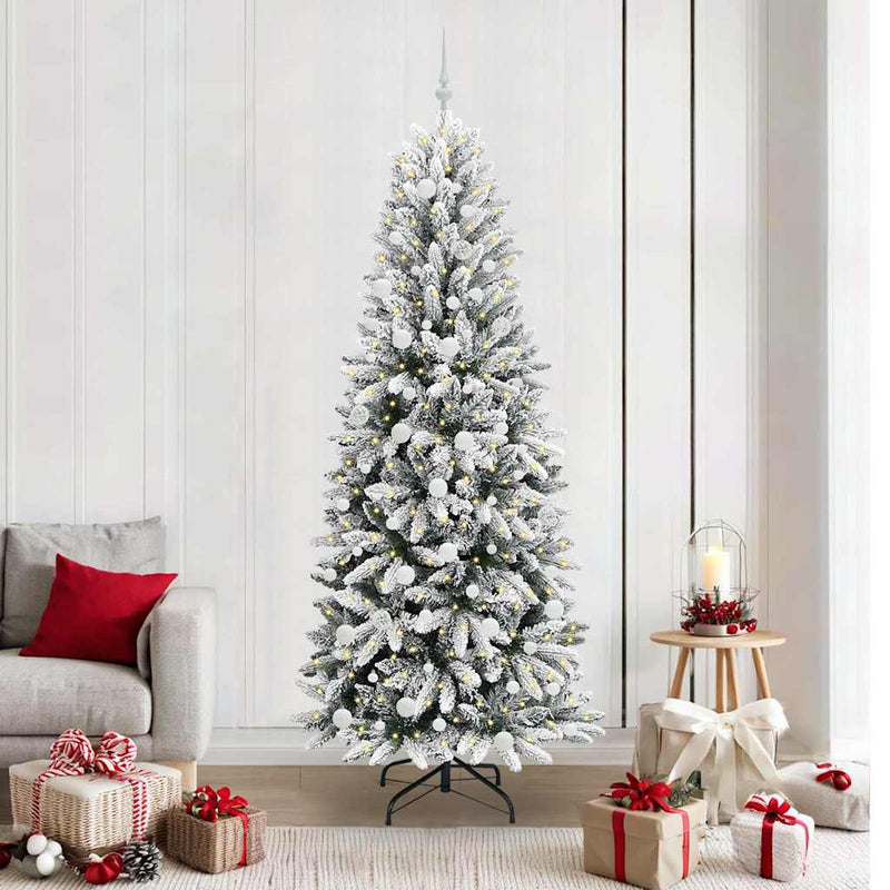Afbeelding laden in galerijviewer, Vidaxl kunstkerstboom wit 210 cm pvc en plastic en staal en pe
