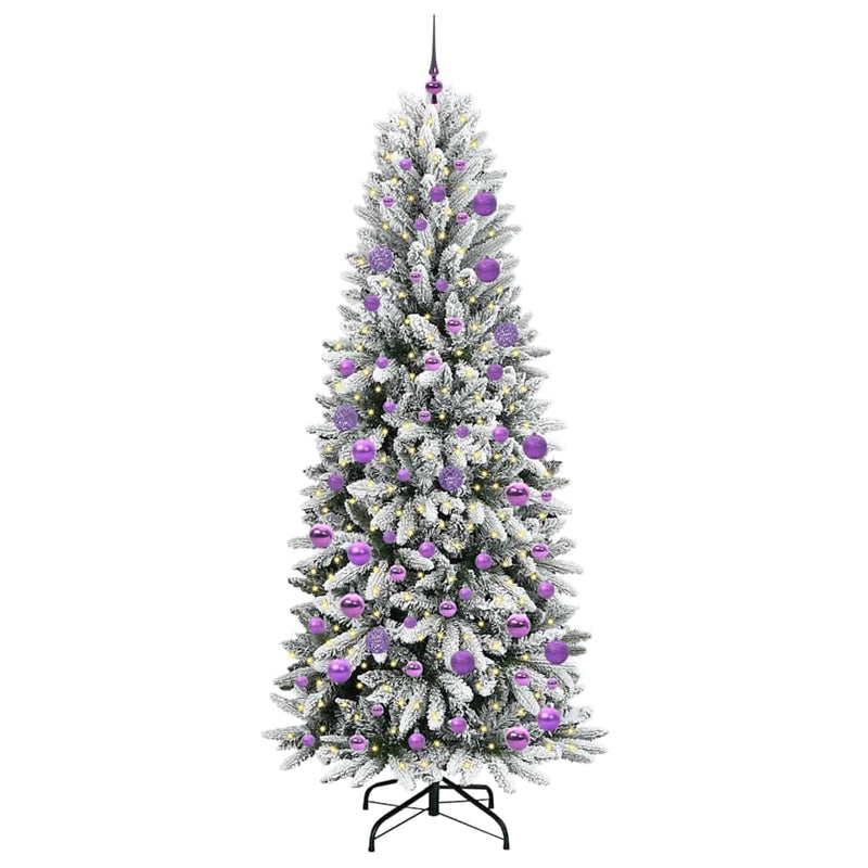 Afbeelding laden in galerijviewer, Vidaxl kunstkerstboom wit 210 cm pvc en plastic en staal en pe
