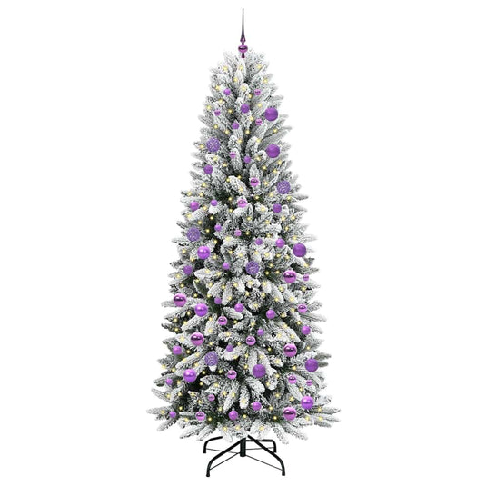 Vidaxl kunstkerstboom wit 210 cm pvc en plastic en staal en pe