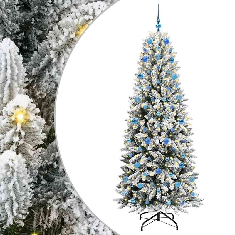 Afbeelding laden in galerijviewer, Vidaxl kunstkerstboom wit 210 cm pvc en plastic en staal en pe
