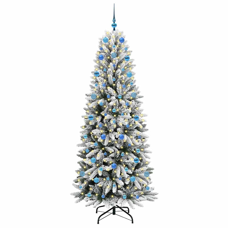Afbeelding laden in galerijviewer, Vidaxl kunstkerstboom wit 210 cm pvc en plastic en staal en pe
