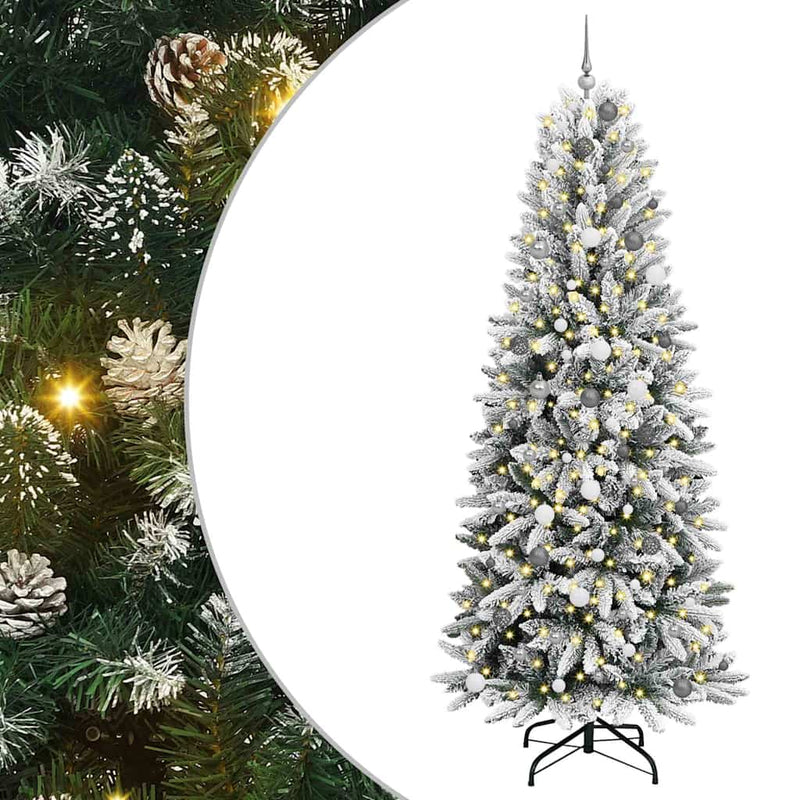 Afbeelding laden in galerijviewer, Vidaxl kunstkerstboom wit 240 cm pvc en plastic en staal en pe
