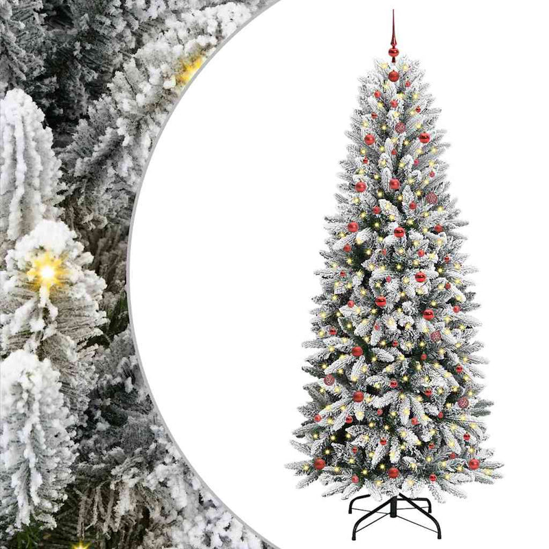 Afbeelding laden in galerijviewer, Vidaxl kunstkerstboom wit 240 cm pvc en plastic en staal en pe

