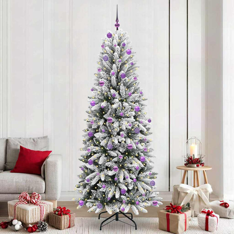 Afbeelding laden in galerijviewer, Vidaxl kunstkerstboom wit 240 cm pvc en plastic en staal en pe
