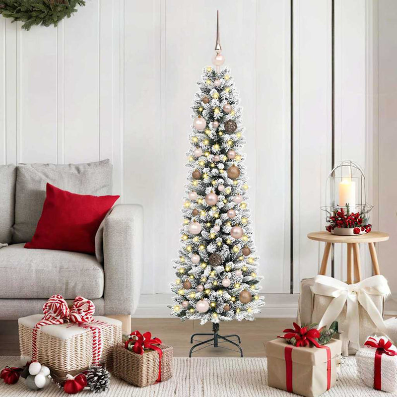 Afbeelding laden in galerijviewer, Vidaxl kunstkerstboom met 150 led wit 150 cm pvc en metaal en plastic
