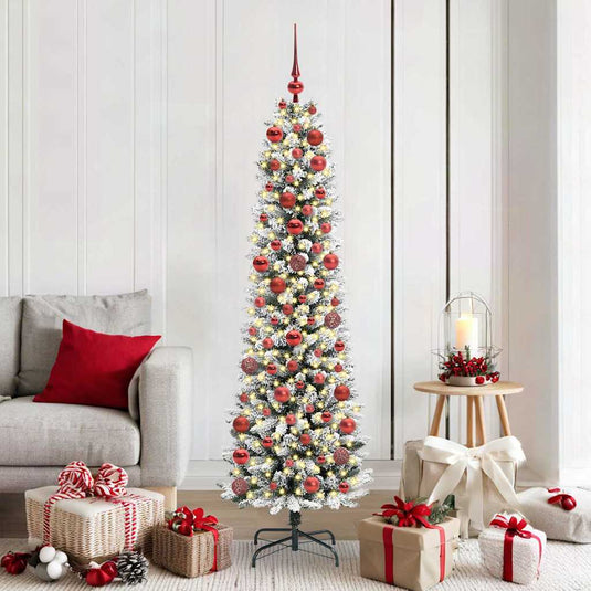 Vidaxl kunstkerstboom met 300 led wit 180 cm pvc en metaal en plastic