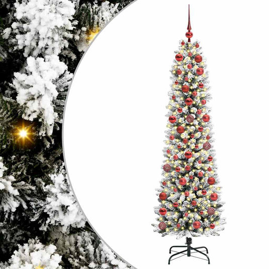 Vidaxl kunstkerstboom met 300 led wit 180 cm pvc en metaal en plastic