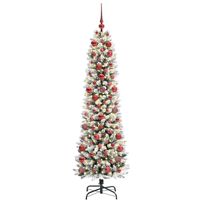 Afbeelding laden in galerijviewer, Vidaxl kunstkerstboom met 300 led wit 180 cm pvc en metaal en plastic
