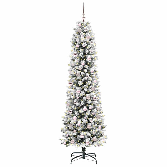 Vidaxl kunstkerstboom met 300 led wit 210 cm pvc en metaal en plastic