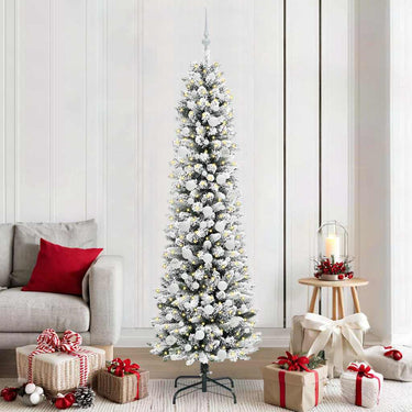 Vidaxl kunstkerstboom met 300 led wit 210 cm pvc en metaal en plastic
