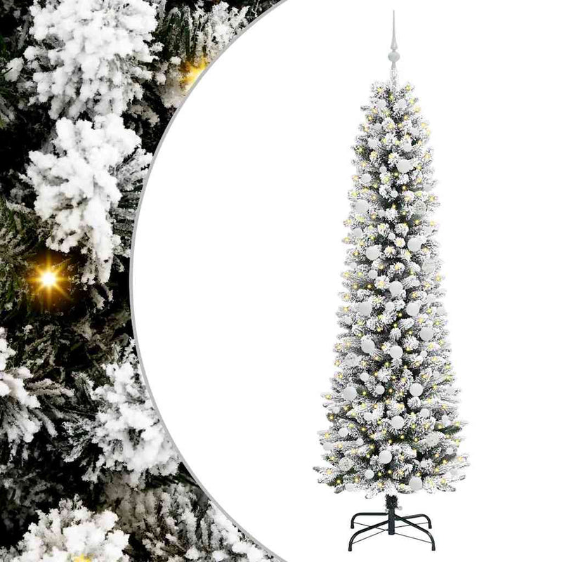 Afbeelding laden in galerijviewer, Vidaxl kunstkerstboom met 300 led wit 210 cm pvc en metaal en plastic
