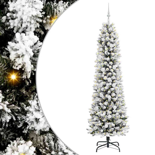 Vidaxl kunstkerstboom met 300 led wit 210 cm pvc en metaal en plastic