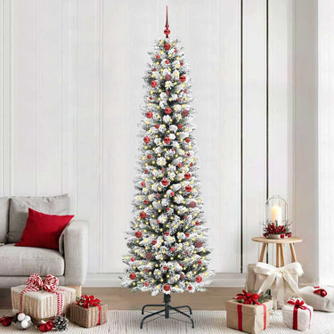 Vidaxl kunstkerstboom met 300 led wit 240 cm pvc en metaal en plastic