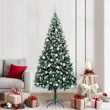 Vidaxl kunstkerstboom groen 210 cm pvc en staal en kunststof