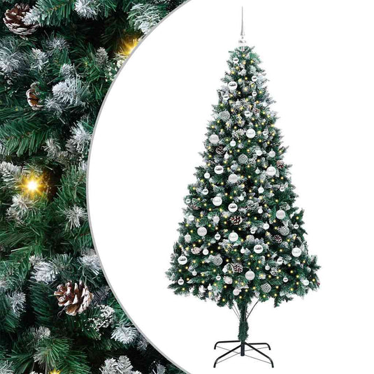 Vidaxl kunstkerstboom groen 210 cm pvc en staal en kunststof
