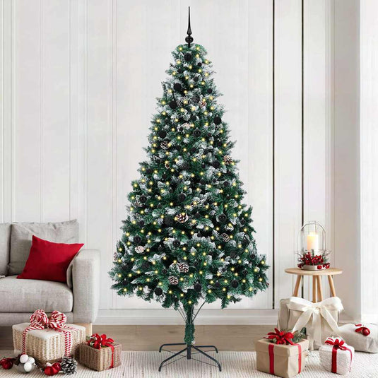 Vidaxl kunstkerstboom groen 240 cm pvc en staal en kunststof