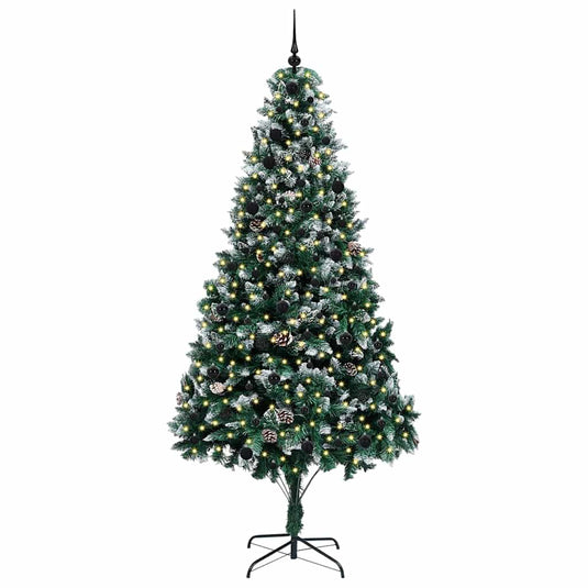Vidaxl kunstkerstboom groen 240 cm pvc en staal en kunststof