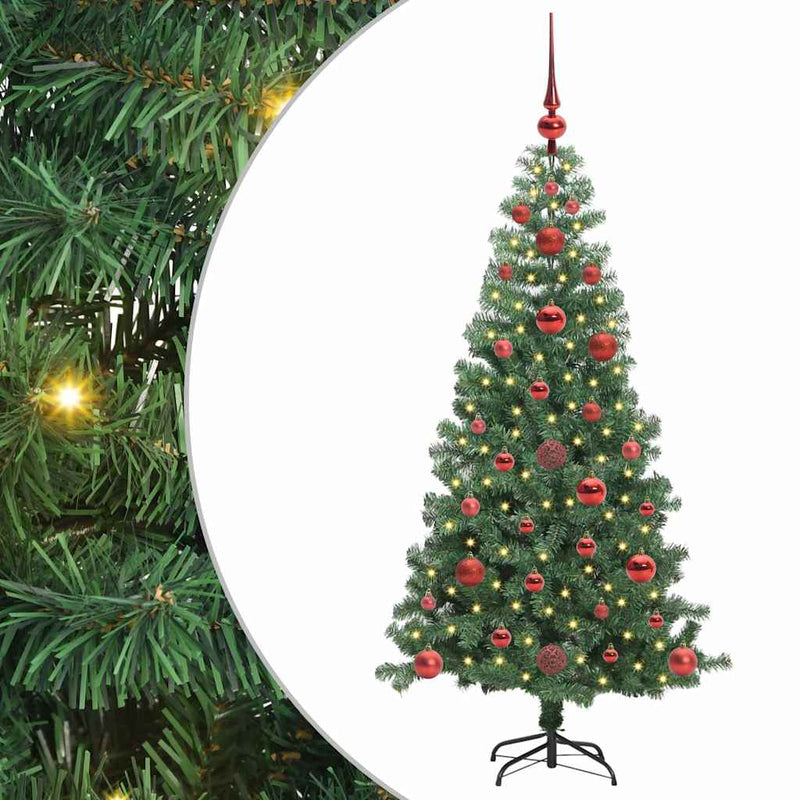 Afbeelding laden in galerijviewer, Vidaxl kerstboom met ledverlichting groen 120 cm pvc en staal
