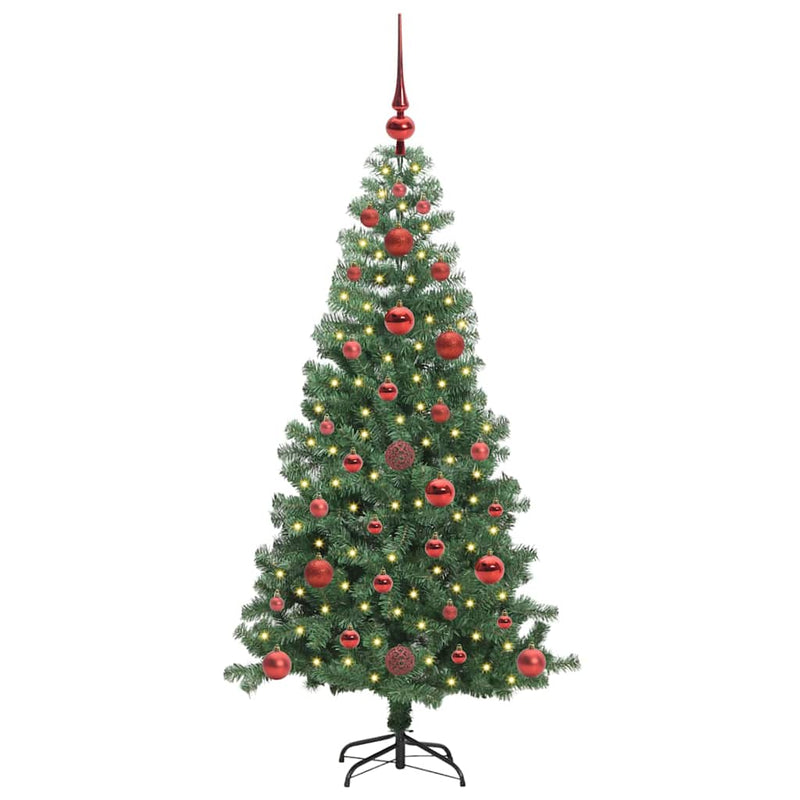 Afbeelding laden in galerijviewer, Vidaxl kerstboom met ledverlichting groen 120 cm pvc en staal
