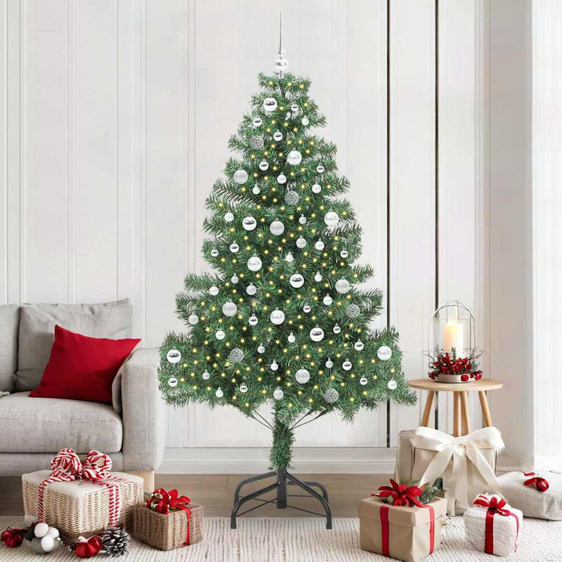 Afbeelding laden in galerijviewer, Vidaxl kerstboom met 300 led met standaard groen 210 cm pvc
