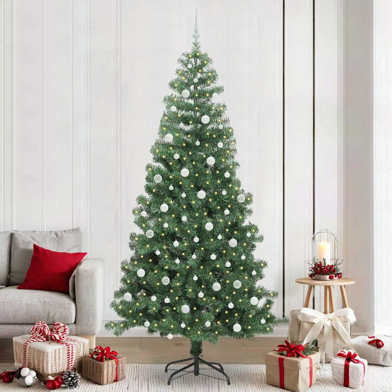 Afbeelding laden in galerijviewer, Vidaxl kerstboom met 300 led met standaard groen 240 cm pvc

