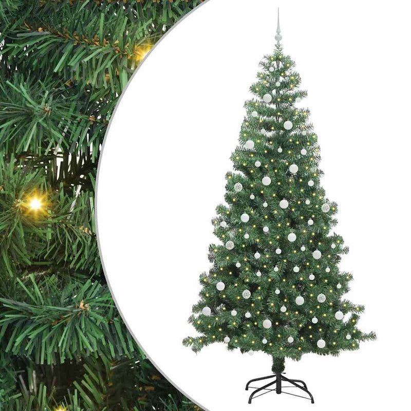 Afbeelding laden in galerijviewer, Vidaxl kerstboom met 300 led met standaard groen 240 cm pvc
