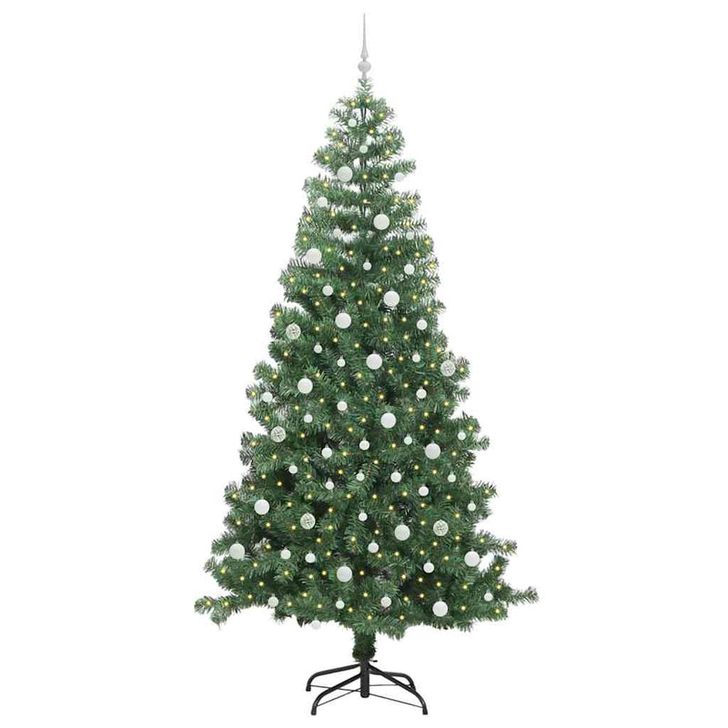 Afbeelding laden in galerijviewer, Vidaxl kerstboom met 300 led met standaard groen 240 cm pvc
