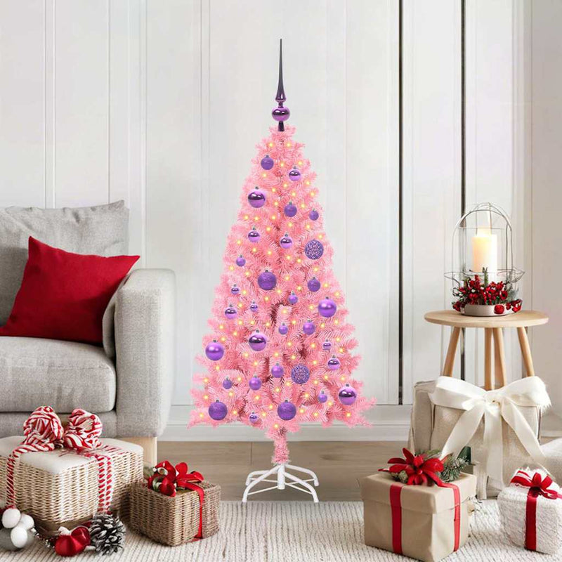 Afbeelding laden in galerijviewer, Vidaxl kerstboom met 150 led met standaard roze 120 cm pvc
