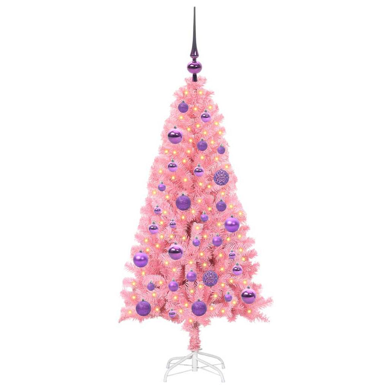 Afbeelding laden in galerijviewer, Vidaxl kerstboom met 150 led met standaard roze 120 cm pvc
