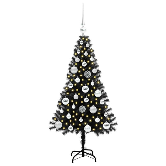 Vidaxl kerstboom met 150 led met standaard zwart 120 cm pvc