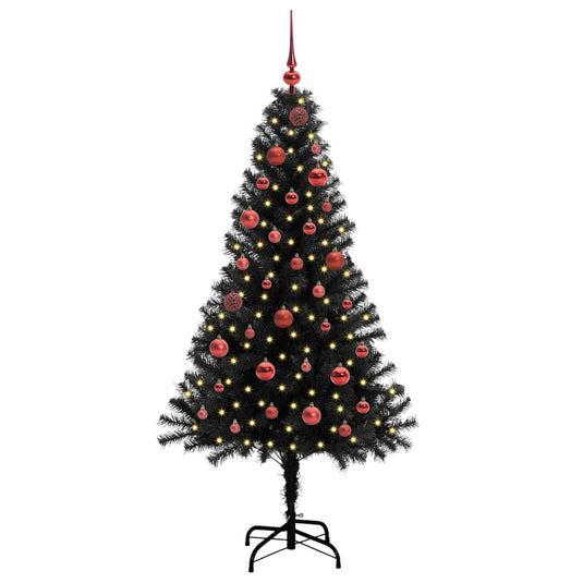 Vidaxl kerstboom met 150 led met standaard zwart 150 cm pvc