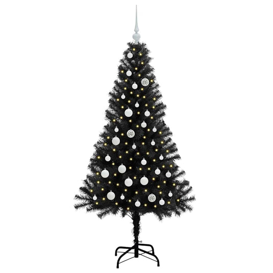Vidaxl kerstboom met 150 led met standaard zwart 150 cm pvc